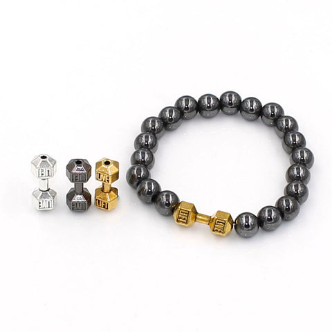 Fitness Motivation Dumbells For Beaded Bracelets