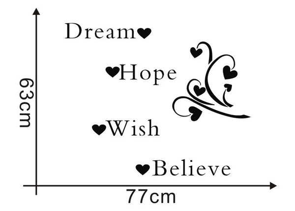 Inspirational Words Removable Wall Sticker