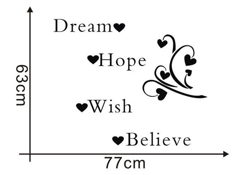 Inspirational Words Removable Wall Sticker