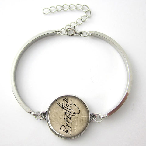 Glass Dome Inspirational Charm Bracelet