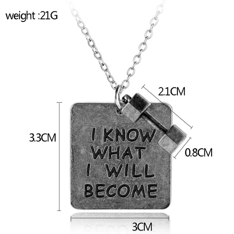 Necklace With Dumbbell Motivational Jewelry