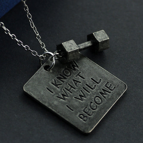 Necklace With Dumbbell Motivational Jewelry