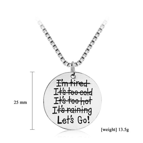 Motivational Round Charm Necklace
