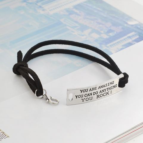 Motivational Leather Bracelet