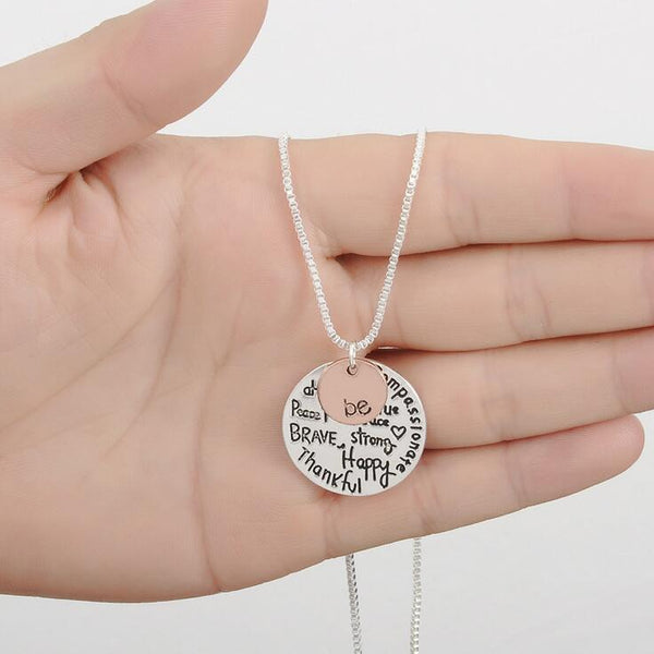 Two-Tone "Be" Graffiti Initial Charm Necklace