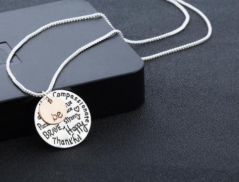 Two-Tone "Be" Graffiti Initial Charm Necklace